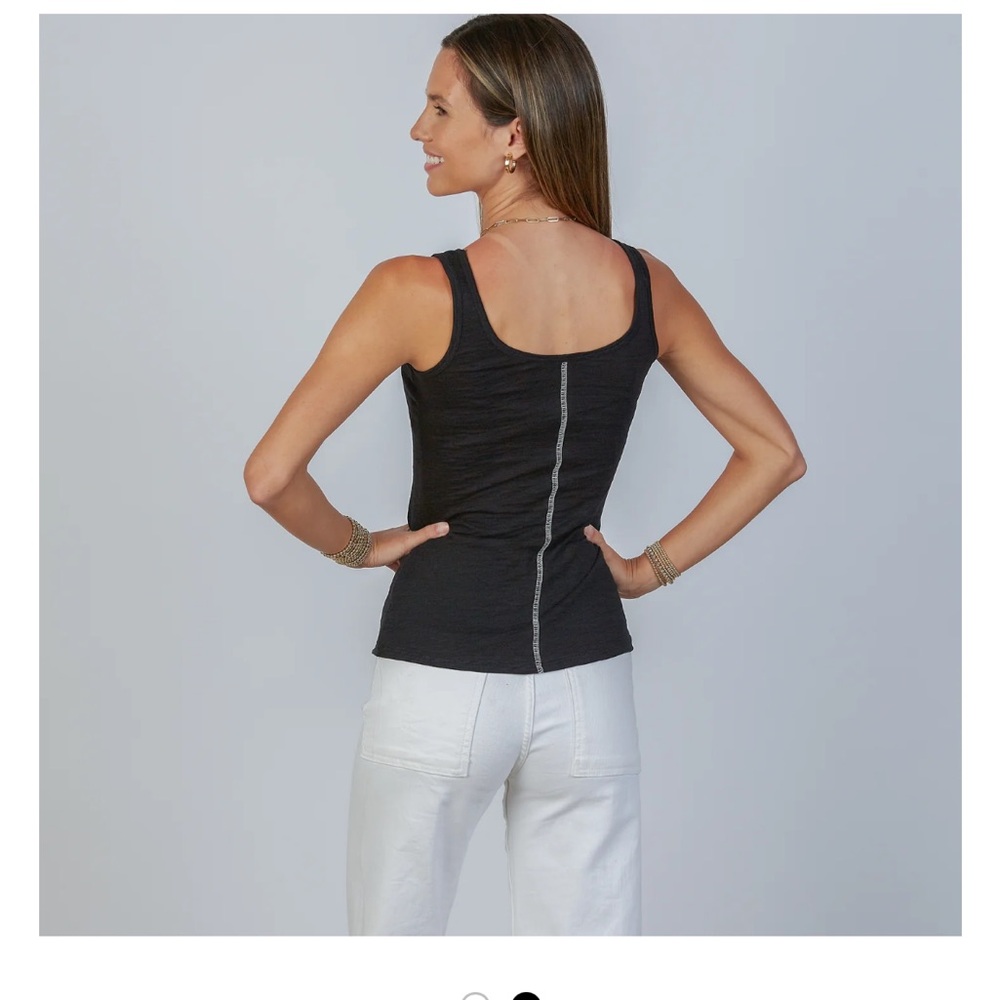 Erin Gray Double Layer Pina Cotton Navy Tank Top